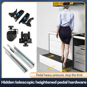Tapis de cuisine rehaussant le Rail coulissant, matériel télescopique, accessoires de quincaillerie de Table, lavabo domestique, coussinet de pied étendu