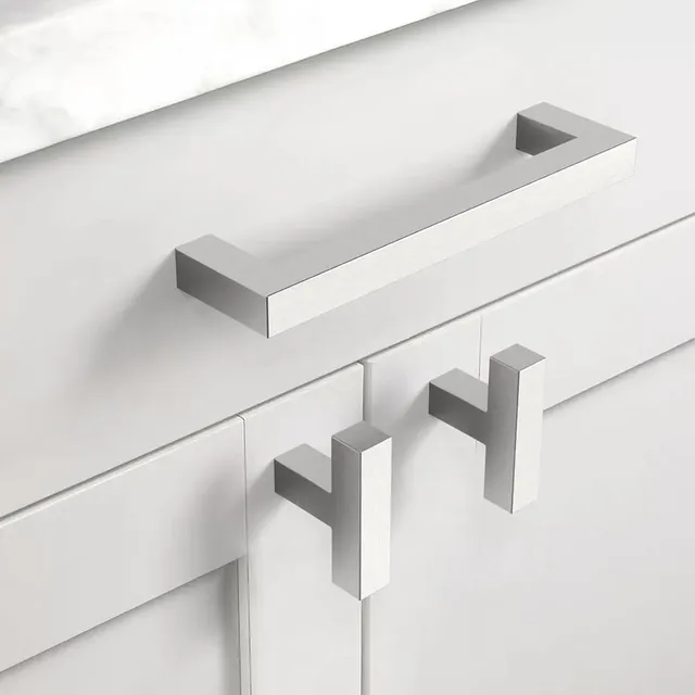 Poignées d'armoire de cuisine en Nickel satiné brossé – vue 5