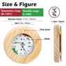 Thermomètre hygromètre sauna mural bois clair rond… – vue 3