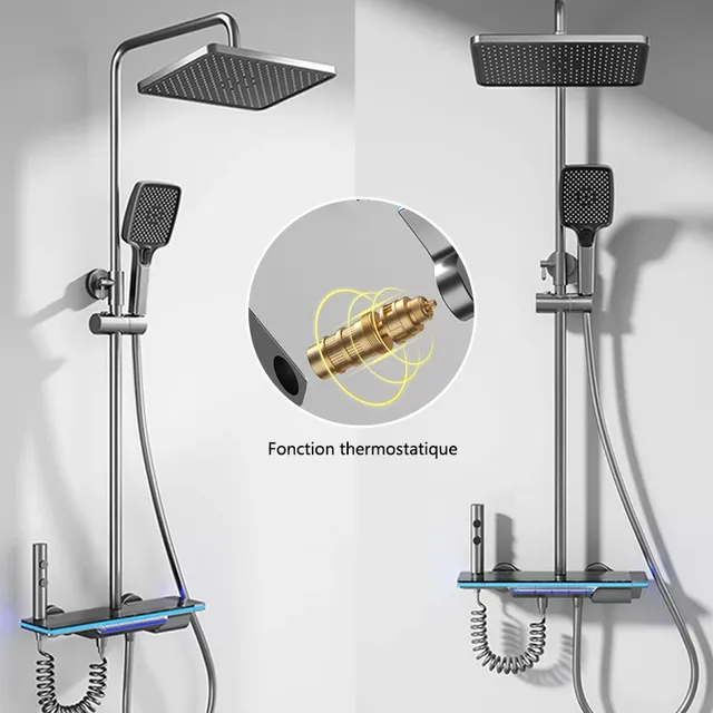 Ensemble de douche froide et chaude en laiton avec… – vue 7