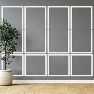 Kit de moulage mural à décoller et à coller, panneaux de décoration murale prédécoupés pour moulures d&rsquo;accent de murs, panneau à décoller et à coller, 4 ensembles