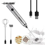 Mousseur à lait Rechargeable MHW-3BOMBER, mélangeur à café au lait portatif à 3 vitesses avec fouet en acier inoxydable, outils de cuisine portables pour la maison