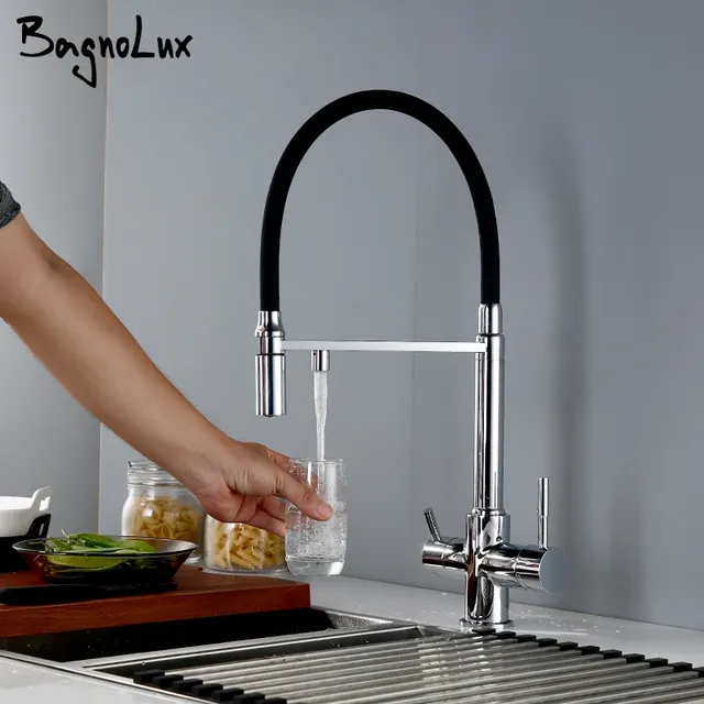 Bagnéritage-Tuyau d'évier de cuisine en cuivre chromé F/05