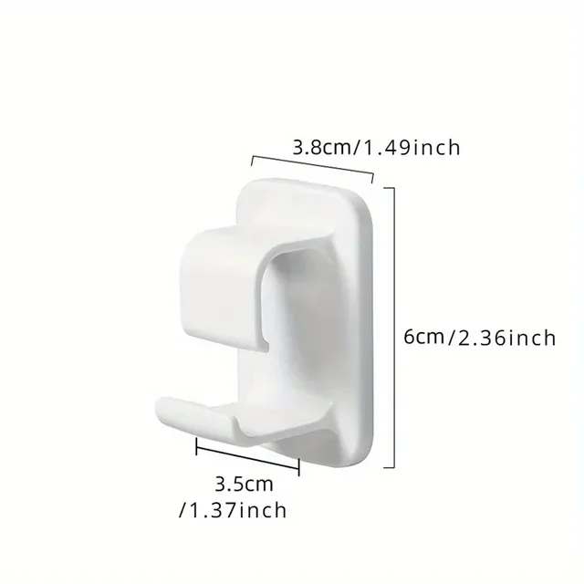 Crochets adhésifs muraux salle bain plastique blanc… – vue 2