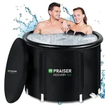 Bain de glace pliant de luxe noir pour adulte, baril plongeant froid, bain à remous gonflable, baignoire Portable d&rsquo;extérieur, baignoires de Spa, salles de Sauna