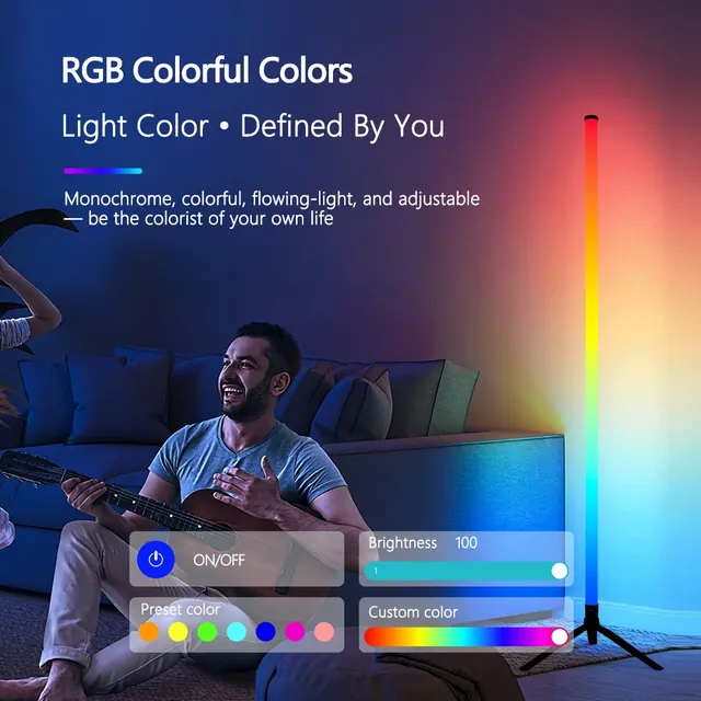Lampadaire LED intelligent RGB – vue 2