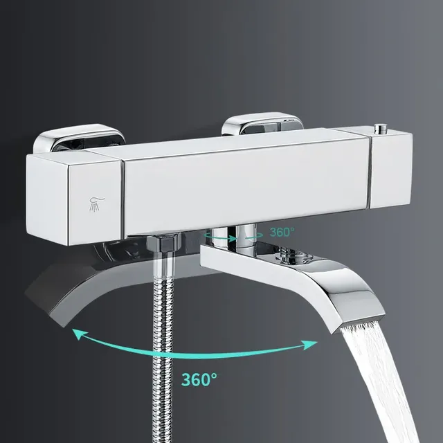 Mitigeur thermostatique mural baignoire douche acier… – vue 2