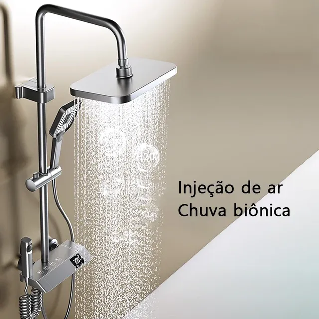 Ensemble de douche de salle de bain avec affichage LED – vue 2