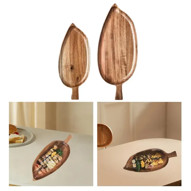Plateau de service décoratif en bois – vue 3
