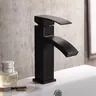 Robinet lavabo mitigeur monocommande cascade bec plat… – vue 6