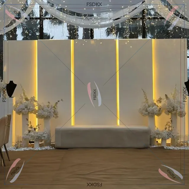 Fond mariage pvc blanc modulaire panneaux lumineux… – vue 5