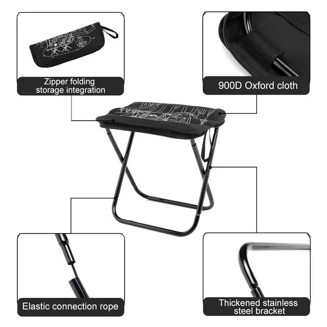 Widesea Tabouret de camping pliable en acier inoxydable – vue 5