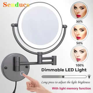 Miroir de salle de bain pliant à Led tactile