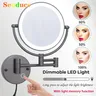 Miroir de salle de bain pliant à Led tactile