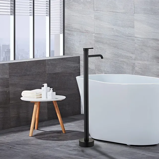 Lavabo sur pied autoportant en cuivre noir – vue 4