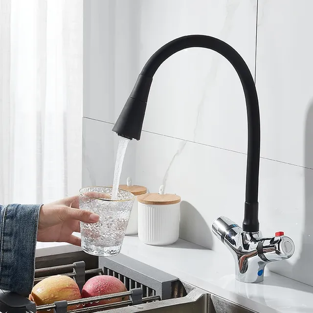 Robinet thermostatique de cuisine finition chromée en… – vue 2