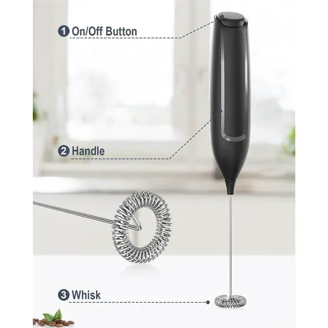 Mousseur lait portable batterie électrique fouet acier…