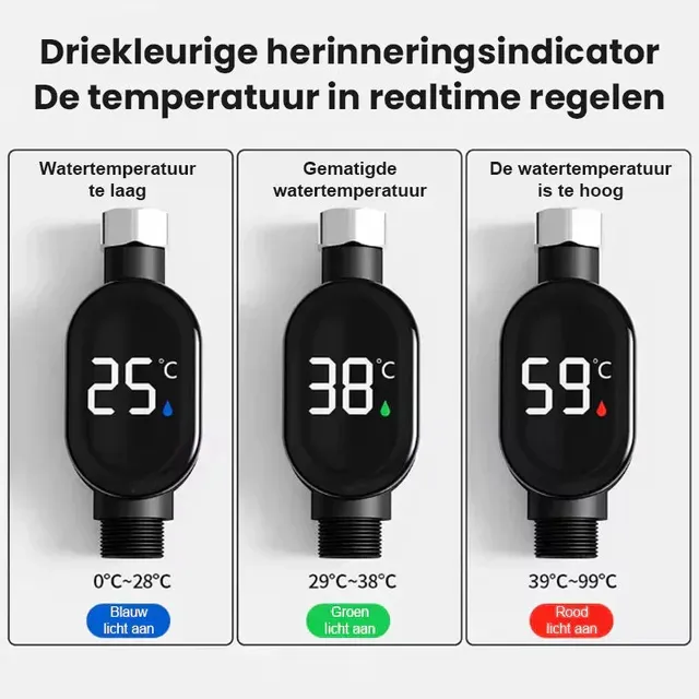 Thermomètre de douche d'eau domestique avec affichage… – vue 4