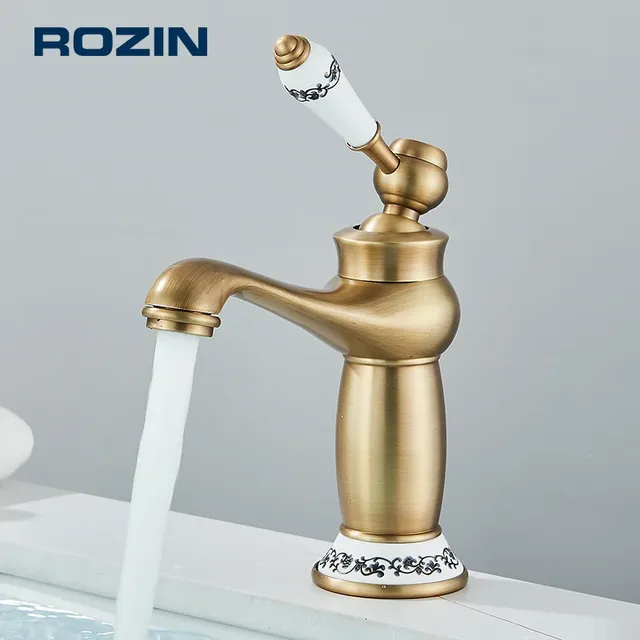 Robinet de lavabo en laiton antique – vue 2