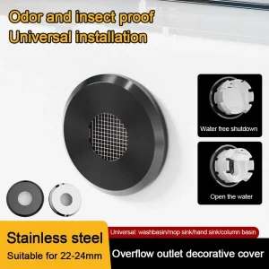 Couvercles de trop-plein d’évier en acier inoxydable, rond de remplacement pour lavabo, bouchon d’anneau de trop-plein, couvercle de trou d’évier, fournitures de cuisine et de salle de bains Couvercles de trop-plein d’évier en acier inoxydable, rond de remplacement pour lavabo, bouchon d’anneau de trop-plein, couvercle de trou d’évier, fournitures de cuisine et de salle de bains