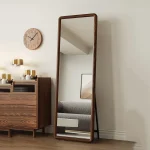 Miroir grossissant au Design moderne, miroir de vanité de salle de bains noir sur pied, décoration esthétique pour la maison