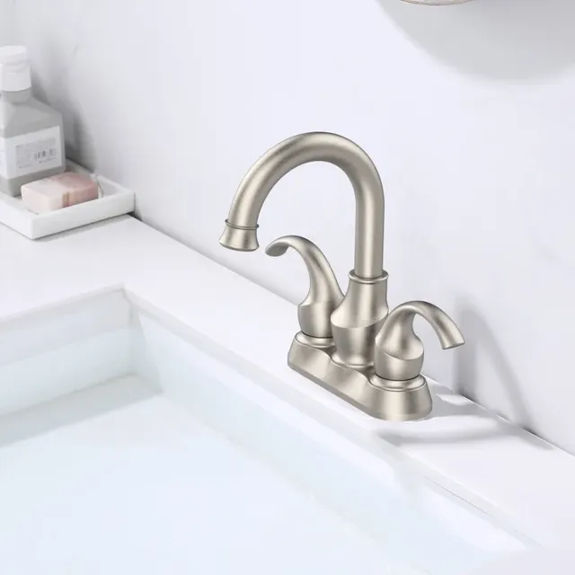 Robinet de bain en laiton brossé HO4 pouces – vue 4