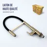 Robinet de cuisine en or brossé robinet d'eau chaude et… – vue 5