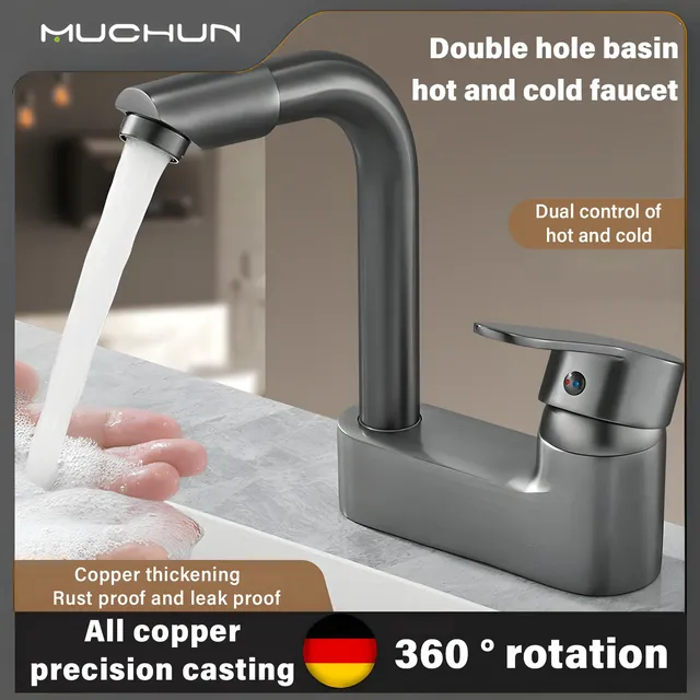 Robinet de salle de bain double trou pour une… – vue 3