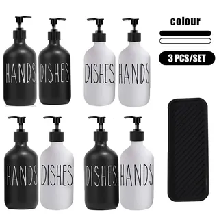 Distributeur de savon blanc/noir de 500ml
