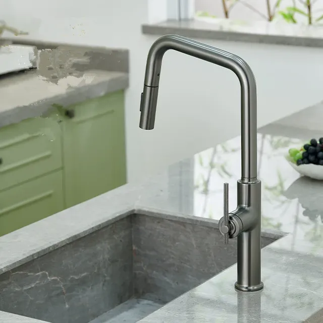 Robinets de cuisine extractibles en or Rose brossé – vue 5