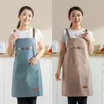 Tablier de cuisine imperméable à l&rsquo;huile, pratique, de poche, pour Chef, pour hommes et femmes, Barista, manucure, tabliers de travail, uniforme de serveur