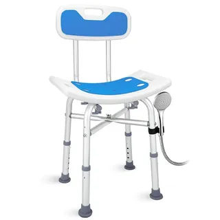 Siège de chaise de douche avec accoudoir rembourré et dossier pour…