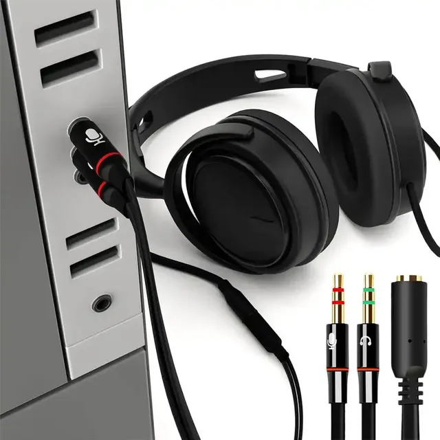Adaptateur jack casque micro y séparateur stéréo trois… – vue 5