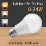 Ampoule Led E27 B22, 4 pièces, 8W 18W 20W 24W, lampes hautes Lumen AC220V 230V 110V, lampes lumineuses pour la maison, éclairage de salon