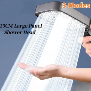Pommeau de douche à grand panneau de 13cm, 3 Modes réglables, Massage haute pression, élément filtrant, accessoire de salle de bains, nouveau