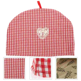 Housse théière isolante coton rembourrée vichy rouge blanc doublure…