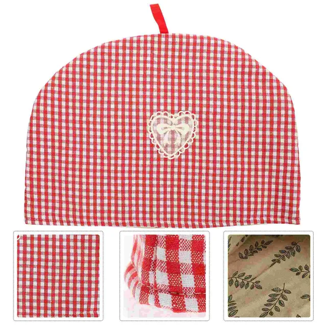 Housse théière isolante coton rembourrée vichy rouge…