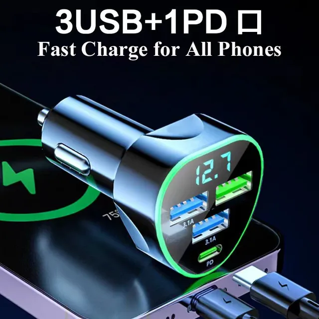 Chargeur de téléphone de voiture USB Type C – vue 3