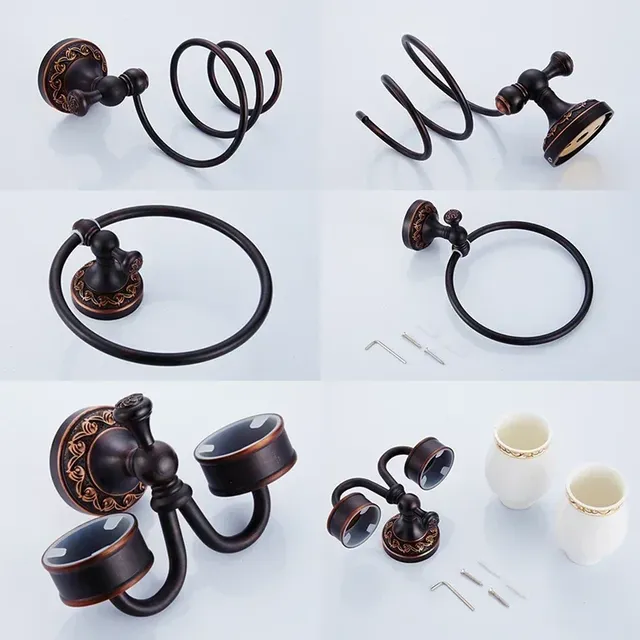 Accessoires de salle de bains en Bronze noir – vue 6