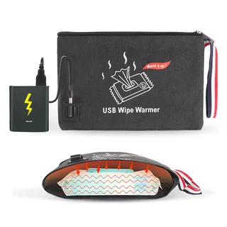 Chauffe lingettes portable usb bébé polyester zippé isolant poche…