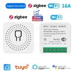 Joli intelligent WiFi Zigbee avec moniteur d&rsquo;alimentation, interrupteur d&rsquo;éclairage Tuya, citations de disjoncteur de technologie bricolage, voix pour Alexa et Google, 16A