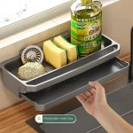 Égouttoir T1 pour évier de cuisine, étagère auto-drainante, porte-éponge, rangement pour chiffon à vaisselle, accessoires de cuisine