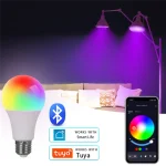 ABGE-Tuya ampoule LED intelligente 220-240V 15W E27 variable Wifi Bluetooth Compatible commande vocale décor à la maison