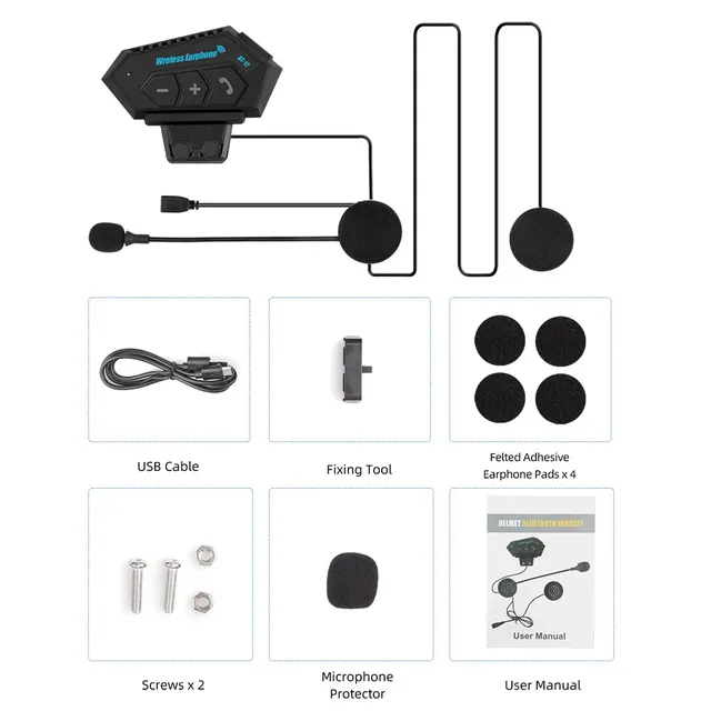BT12 étanche Moto Bluetooth casque casque sans fil mains… – vue 6