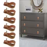 6 pièces à la main en cuir armoire porte poignée tire… – vue 1
