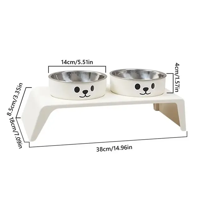 Bols doubles bol d'eau de nourriture pour chat bol… – vue 6