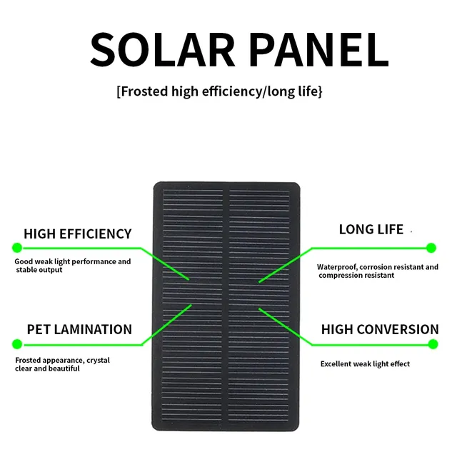 Panneau solaire monocristallin 5V 1W PET laminé…