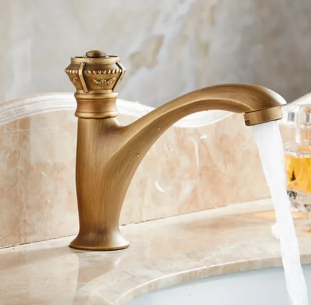 Robinet laiton antique lavabo monotrou froid poignée… – vue 3