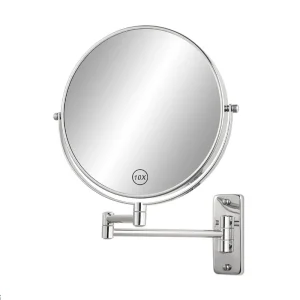 Miroir de maquillage mural de 8 pouces, miroir de rasage grossissant Double face 1X/10X, miroir de salle de bain pivotant et extensible pour le maquillage Miroir de maquillage mural de 8 pouces, miroir de rasage grossissant Double face 1X/10X, miroir de salle de bain pivotant et extensible pour le maquillage