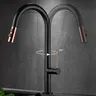 Robinet de cuisine extractible noir moderne 2 modes de… – vue 4